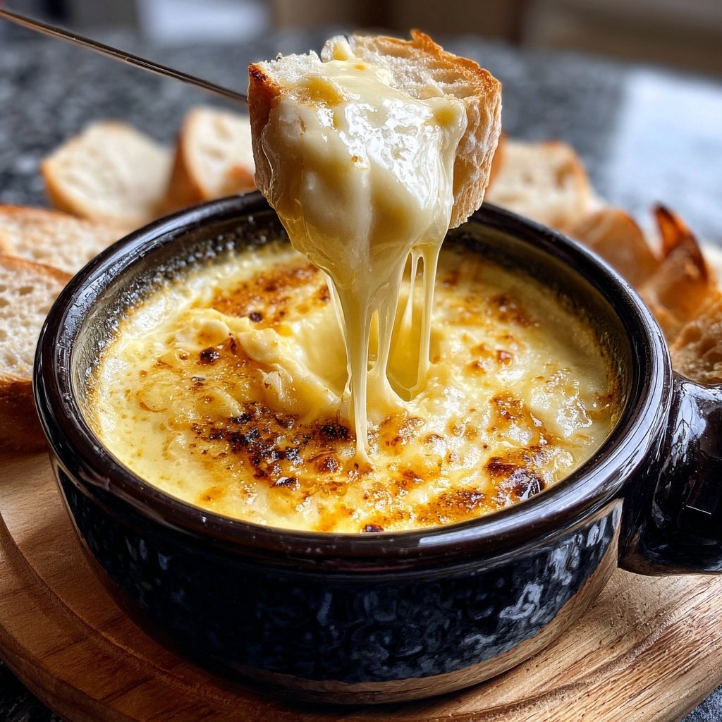 Fondue with Brie and Garlic
