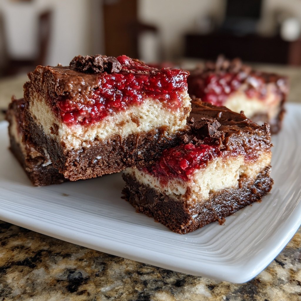 Chocolate Raspberry Cheesecake Bars
