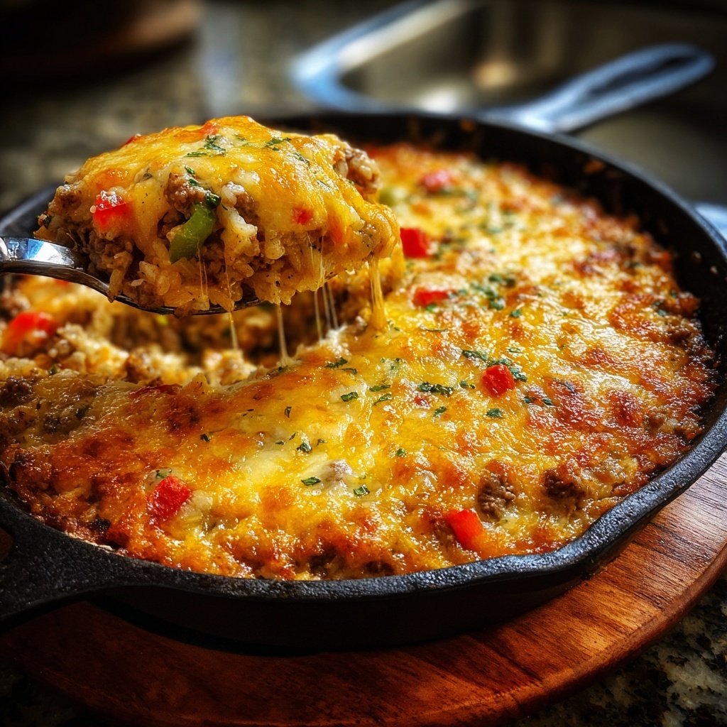 Ground Beef And Rice Casserole With Peppers