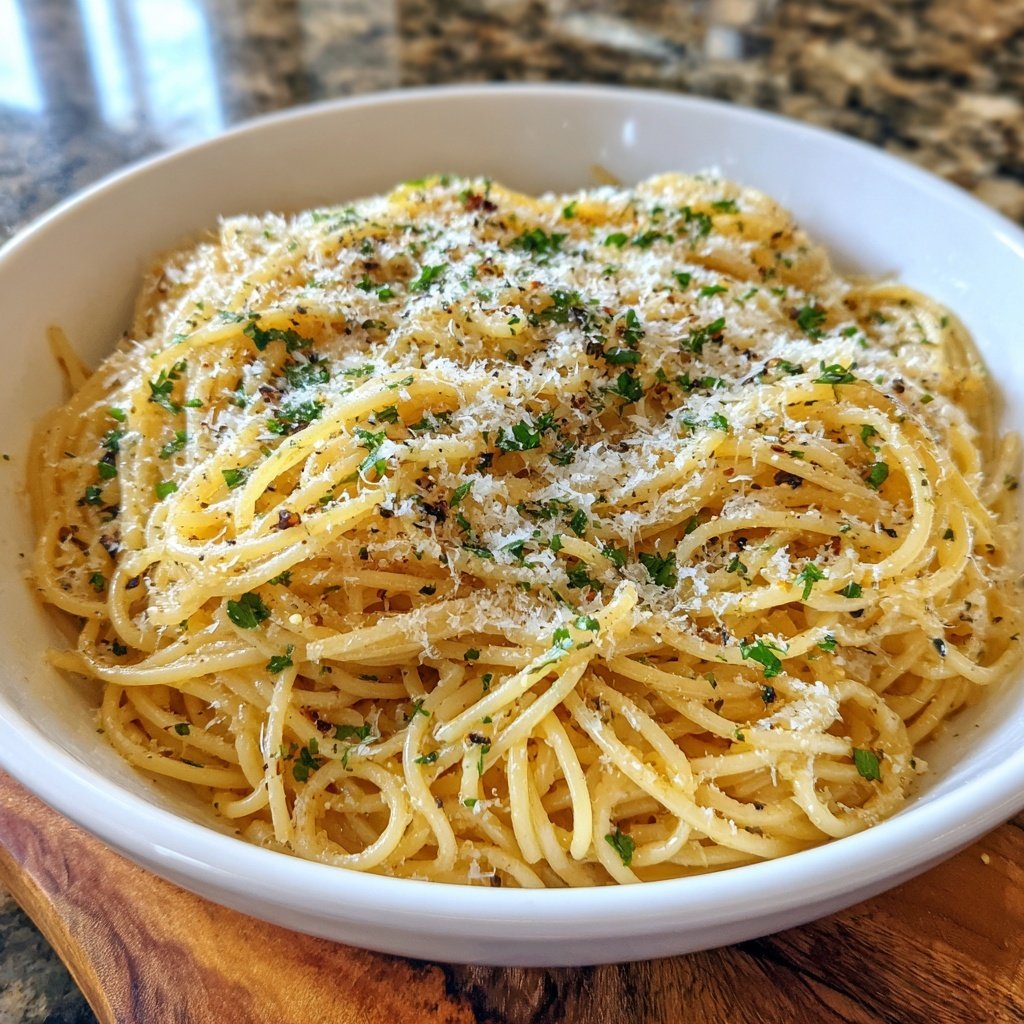 Quick Garlic Parmesan Pasta Dinner