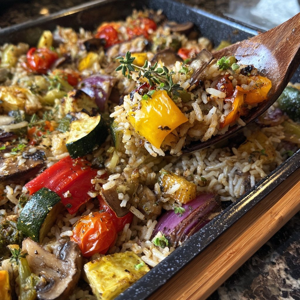 Herb Roasted Veggie Rice Tray