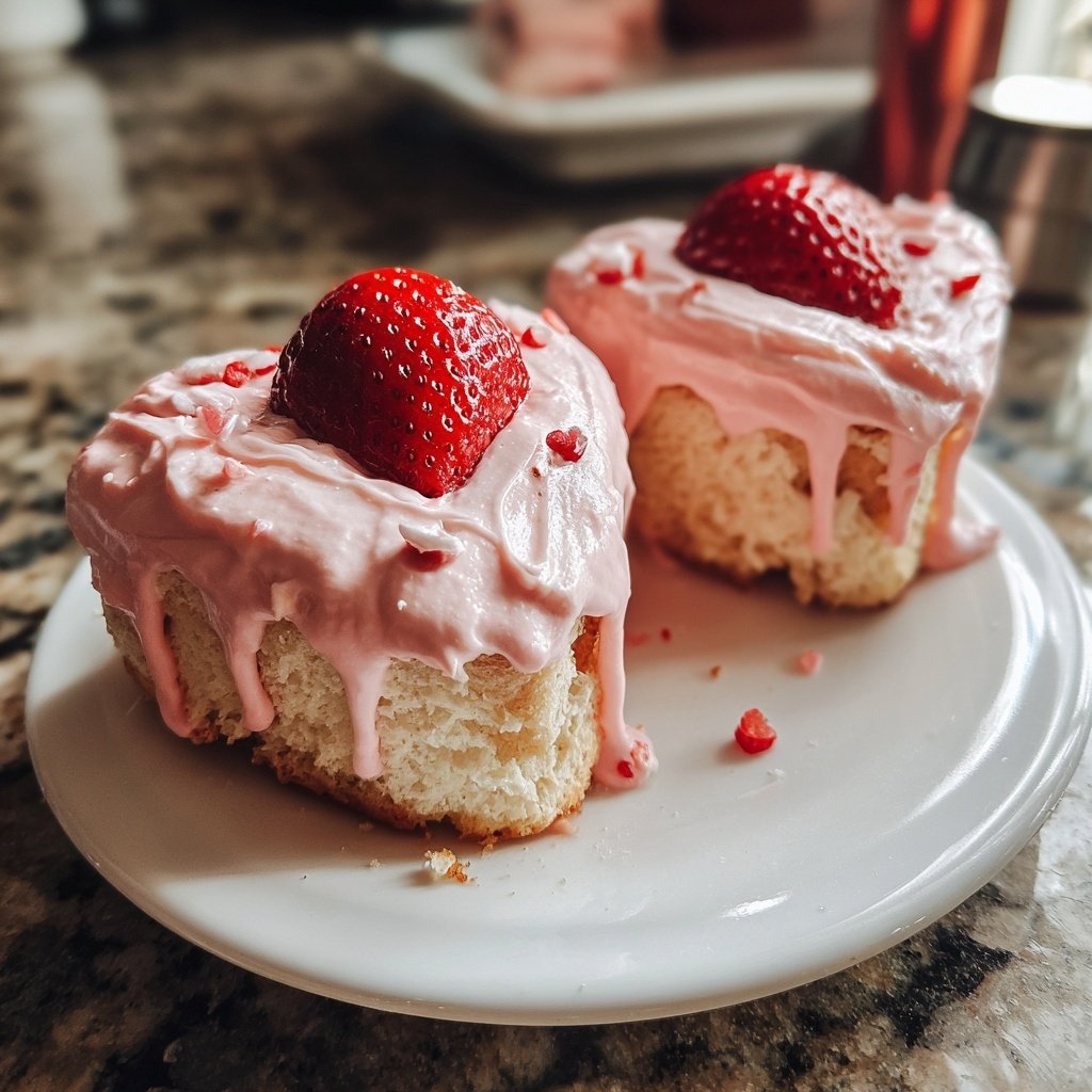 Mini Heart Cake with Strawberry Honey Cream