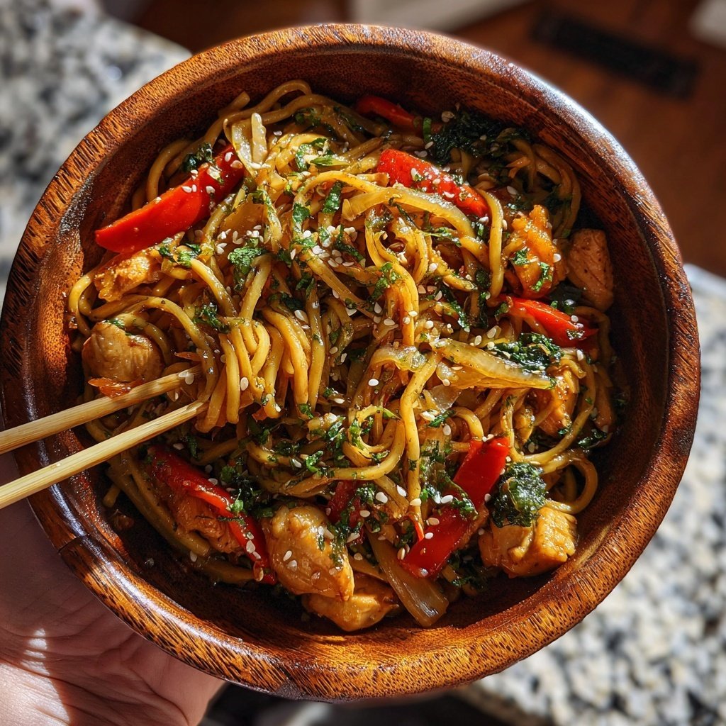 Sesame Ginger Chicken Noodles