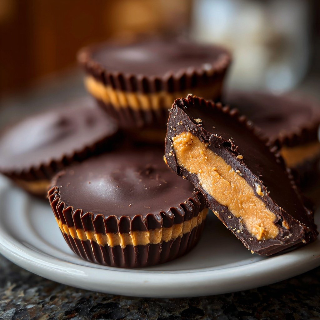 Homemade Peanut Butter Cups with Dark Cocoa