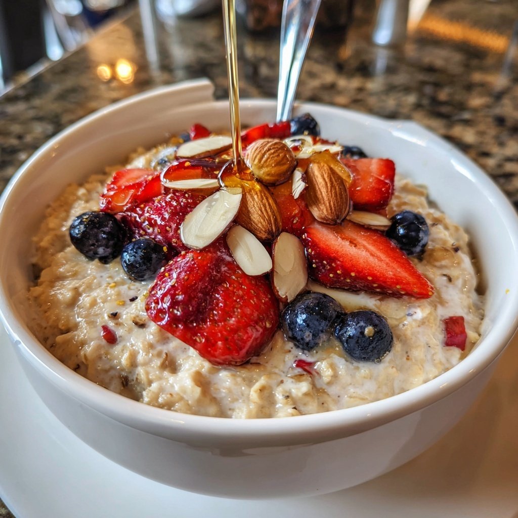 Valentine Breakfast Almond Berry Oatmeal