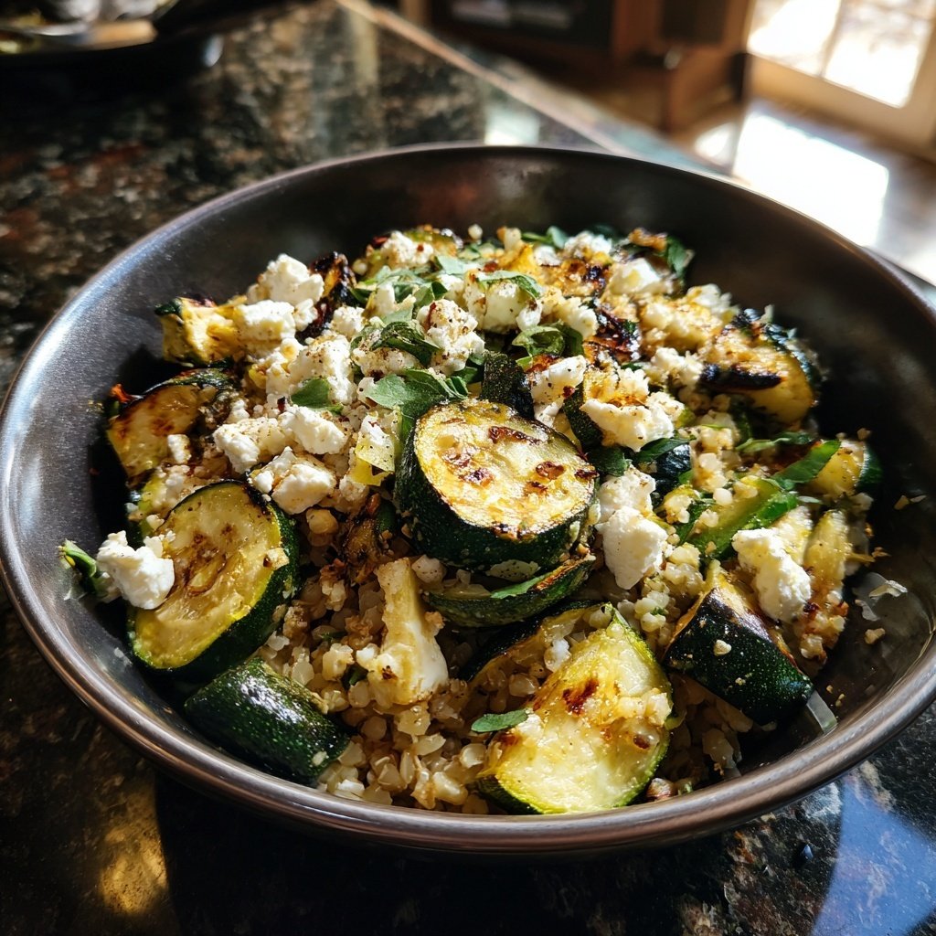 Roasted Zucchini and Feta Grain Bowl