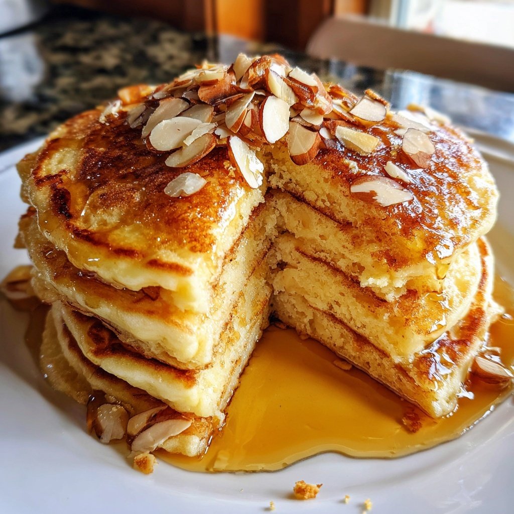 Valentines Breakfast Vanilla Almond Pancakes