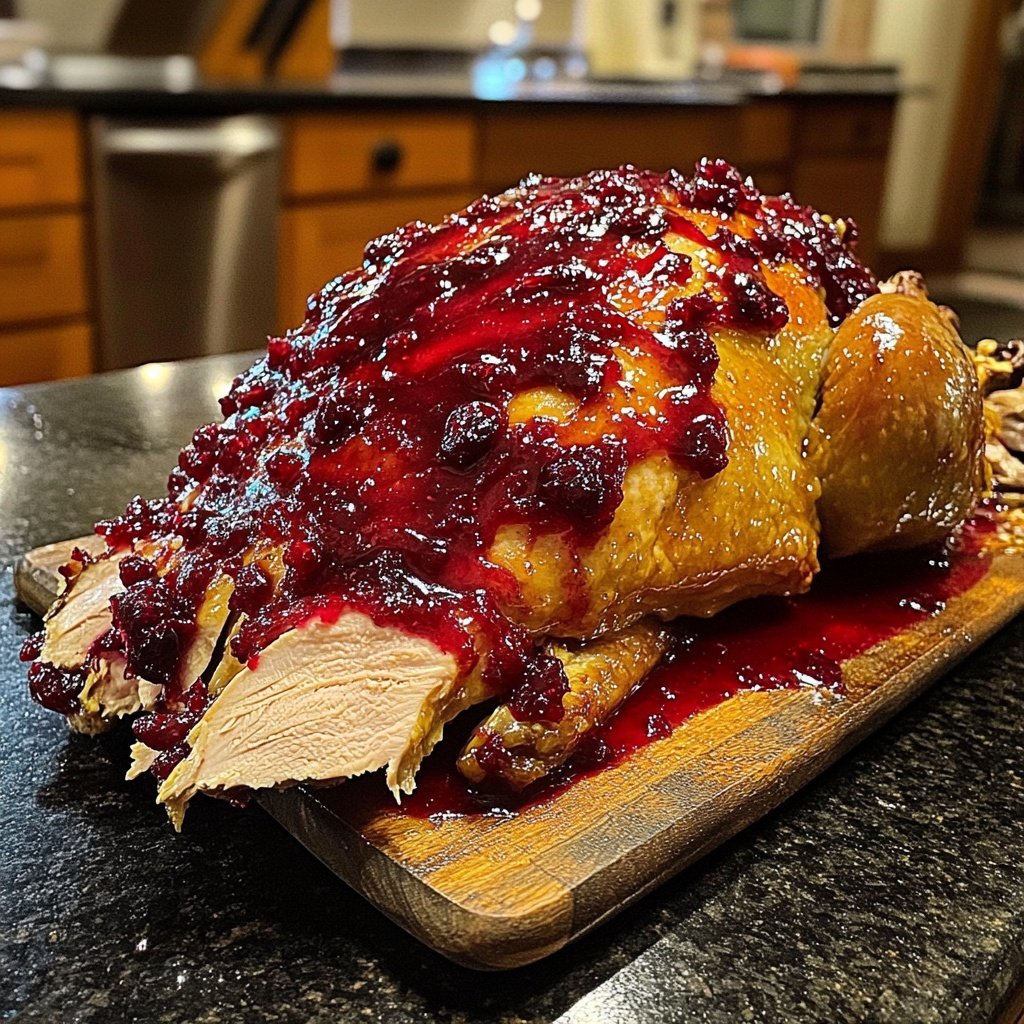 Roasted Turkey with Cranberry Glaze