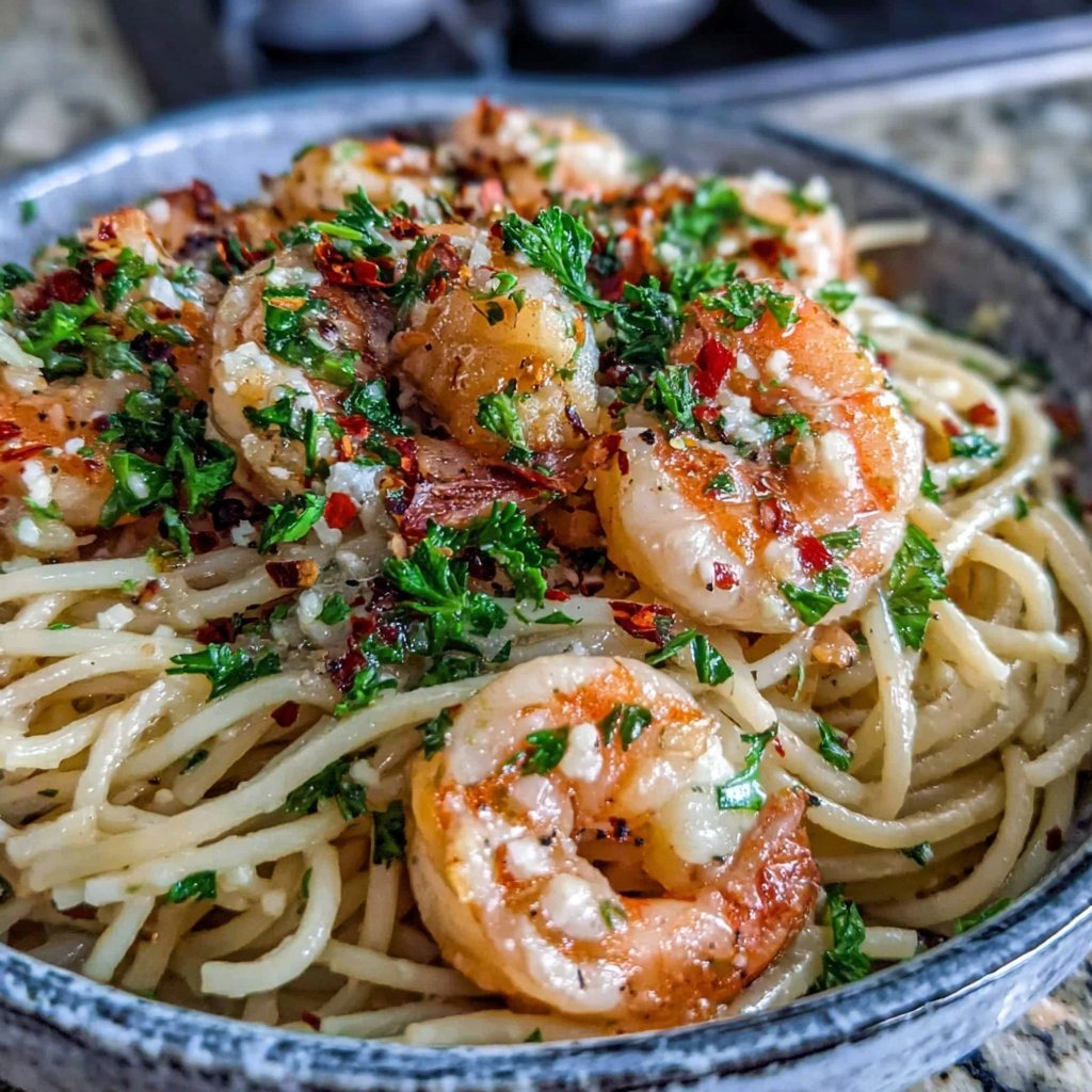 Shrimp Pasta With Garlic Butter Sauce