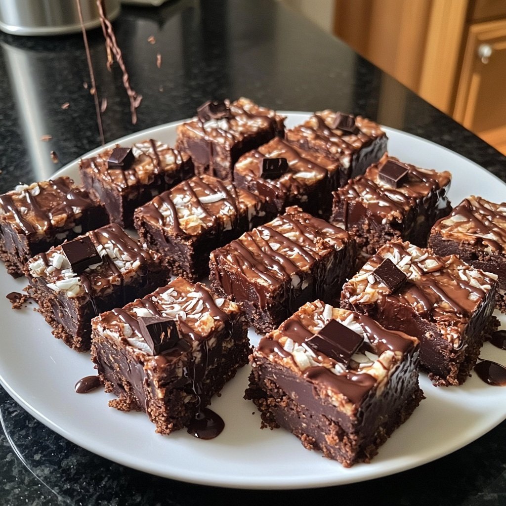 Chocolate Coconut Fudge Bars